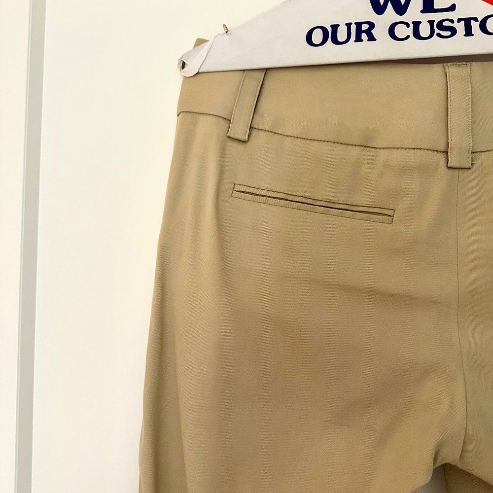 ALICE + OLIVIA Chic Khaki Wide Waistband Low-Rise Flare Trouser Pants Sz 4 - Picture 4 of 4